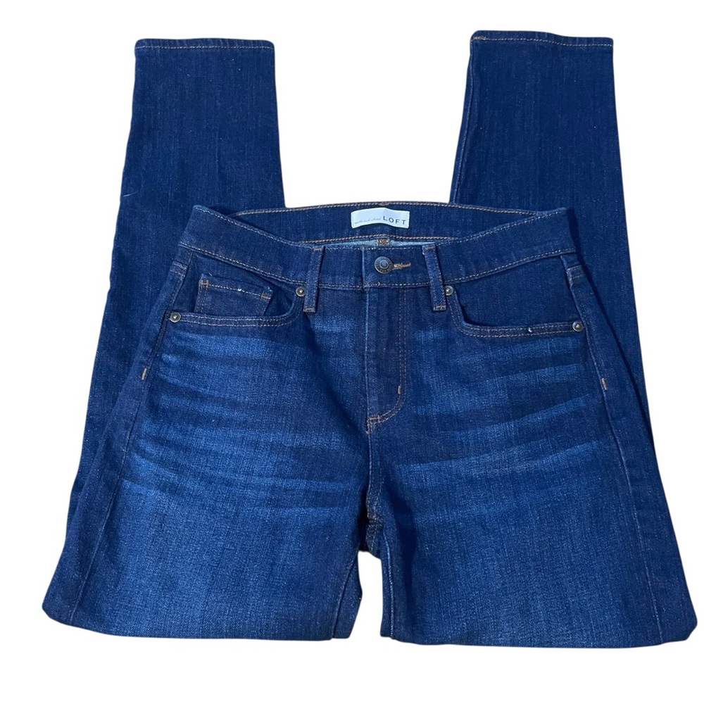 Loft The Girlfriend Dark Wash Jeans.  Size 2 - Picture 3 of 7